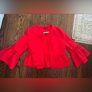 Topshop Red Flared Sleeve Jacket